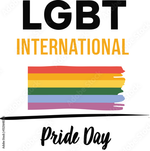Lgbt international pride day illustration with rainbow flag supporting equality and celebrating diversity and inclusion during lgbtq+ awareness