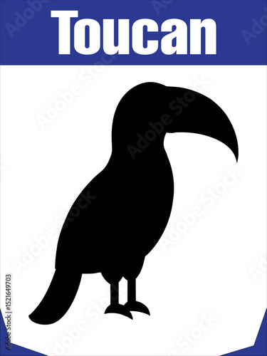 Stylized Silhouette Toucan for Tropical Themes