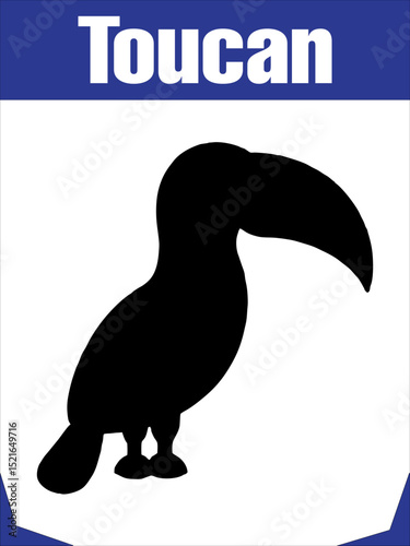 Stylized Silhouette Toucan for Tropical Themes