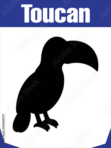 Stylized Silhouette Toucan for Tropical Themes