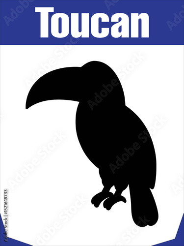 Stylized Silhouette Toucan for Tropical Themes