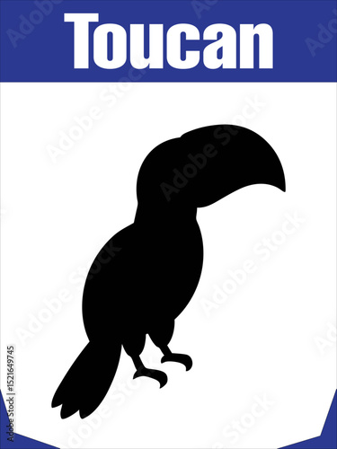 Stylized Silhouette Toucan for Tropical Themes