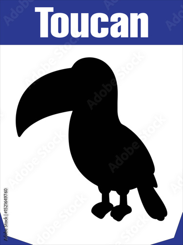 Stylized Silhouette Toucan for Tropical Themes