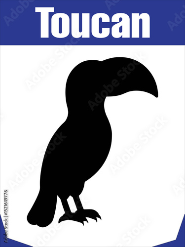 Stylized Silhouette Toucan for Tropical Themes