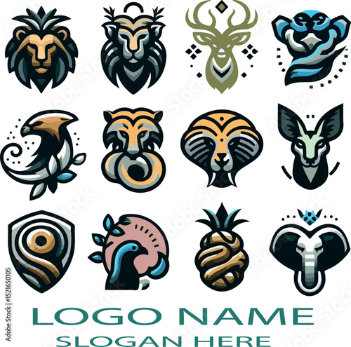 curated collection of the best animal logos on a clean white background..