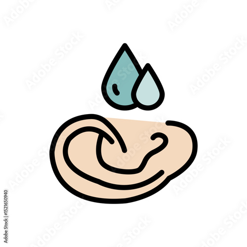 Ear drops icons set outline vector. Healthy care treatment, simple symbol on white background.