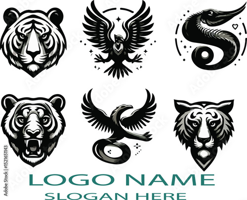 curated collection of the best animal logos on a clean white background..