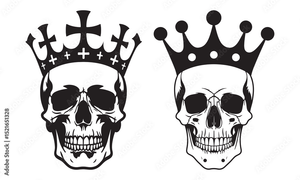 Fototapeta premium Skull with Crown Silhouette 