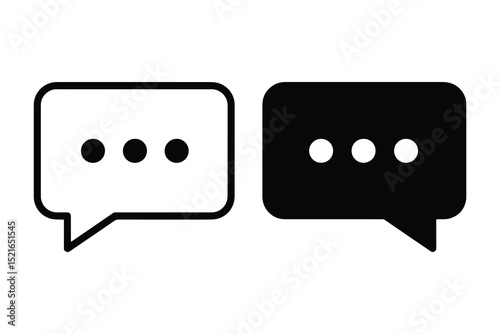 Chat Message Bubble Icon Vector – Speech Dialogue Symbol for Communication, Text, and Conversation