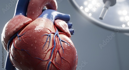 Studying Anatomical Human Heart Model Under Surgical Lighting