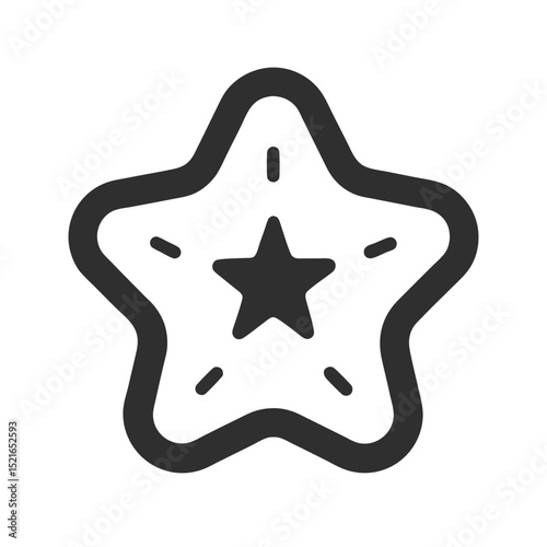 Iconic star symbol with outline design representing achievement celebration and excellence
