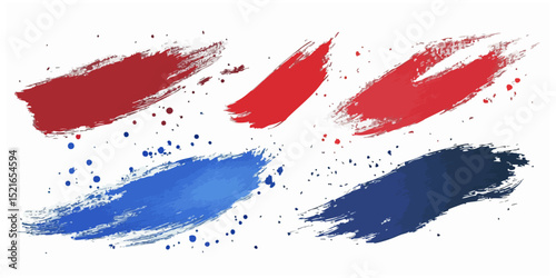 Red & Blue paint brush strokes