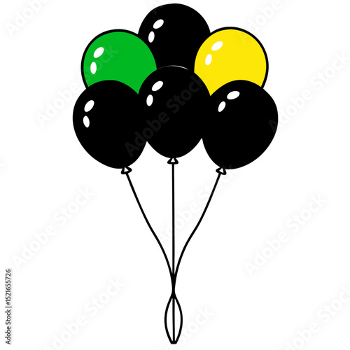 colorful balloons isolated on white