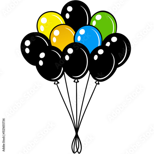set of colorful balloons