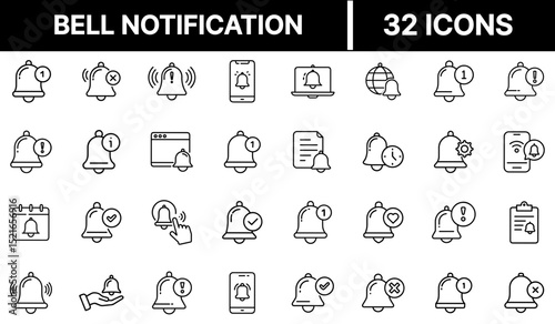 Bell Notification Icon Representing Alerts, Reminders, and Real-Time Updates