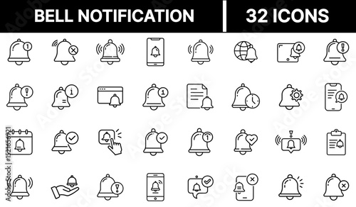 Bell Notification Icon Representing Alerts, Reminders, and Real-Time Updates