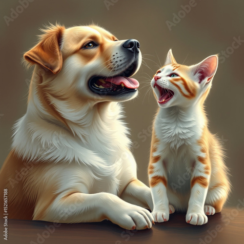 golden retriever puppy and dog