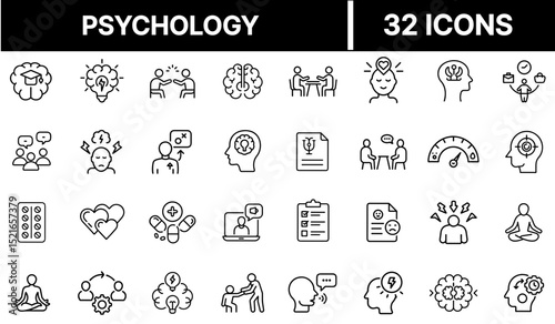 Psychology Icon Representing Mental Health, Human Behavior, and Cognitive Science