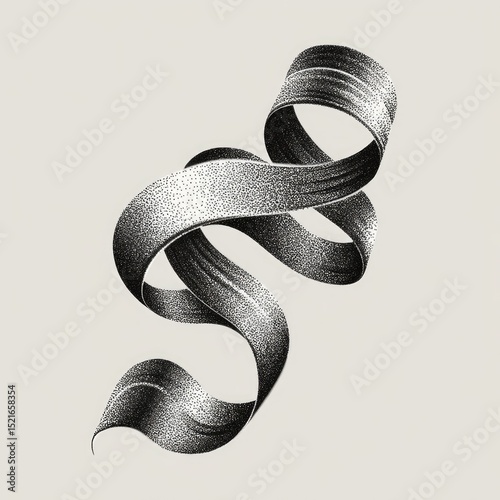 A swirling ribbon, textured and dynamic