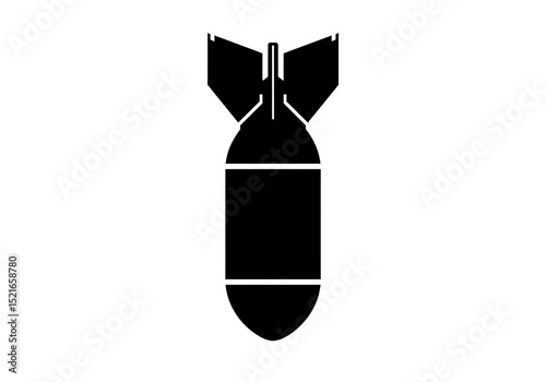  black bomb with fins and white stripes white background