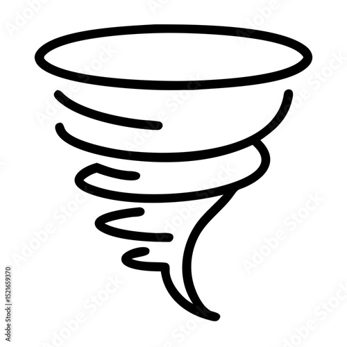 Simple line drawing of a tornado or cyclone weather icon