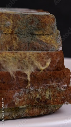 Grain bread with mold, spoiled product
