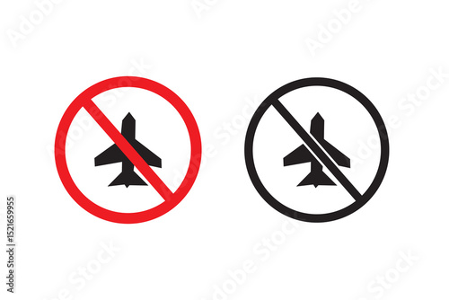 No plane sign in flat style. Basic vector symbol illustration. EPS10