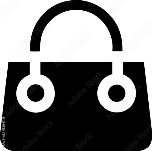 Handbag - shaped Vector Icon. Editable stroke. Signifies fashion, accessory, storage. Vector illustration.
