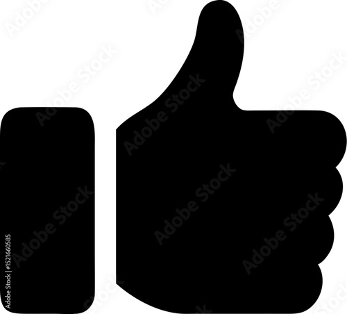 Thumbs - up Vector Icon. Editable Hand Shape. Represents Like, Approval, Positive. Vector Illustrations.