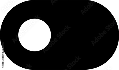 Switch - control Vector Icon. Editable Oval Shape with Dot. Represents Toggle, Power, On - off. Vector Illustrations.