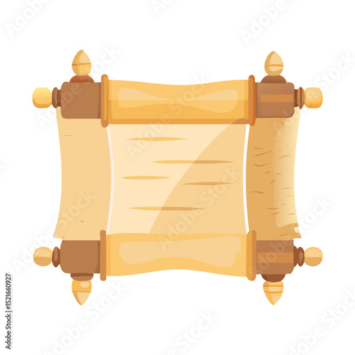 Ancient scroll parchment paper document illustration