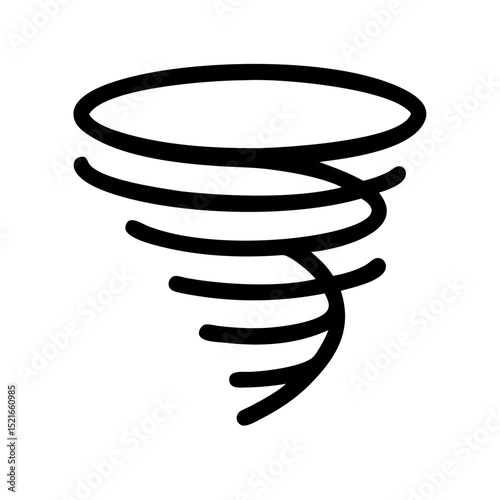 Simple black and white tornado icon illustration graphic design element