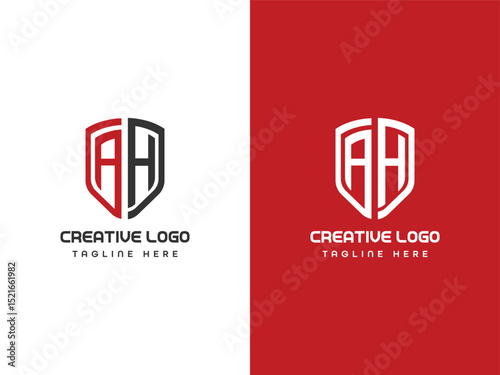 Modern monogram lettering logo design template 