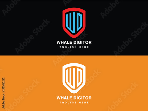 Modern monogram lettering logo design template 