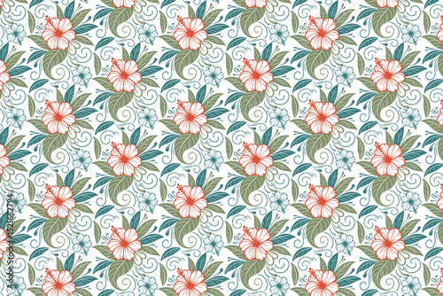 floral wrapping paper minimal fabric.stylish seamless flower sketch textile.table top fashion design nature.trendy one line print repeat pattern.hand drawn pillow cover modern texture

