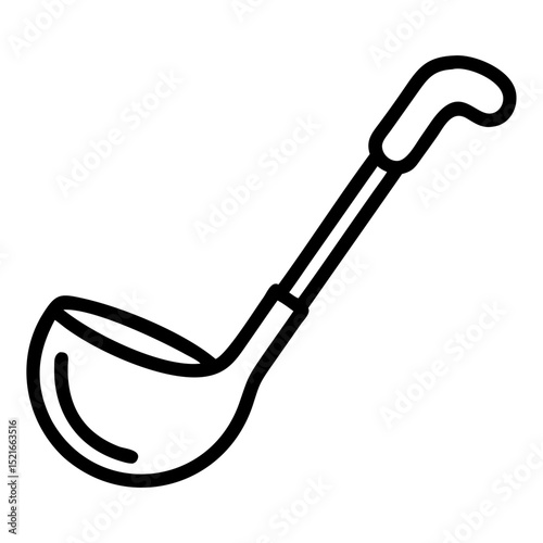 Line art illustration of a kitchen ladle cooking utensil