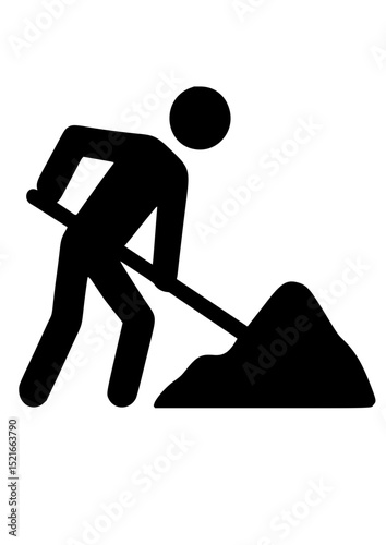 vector silhouette of a man digging the ground svg