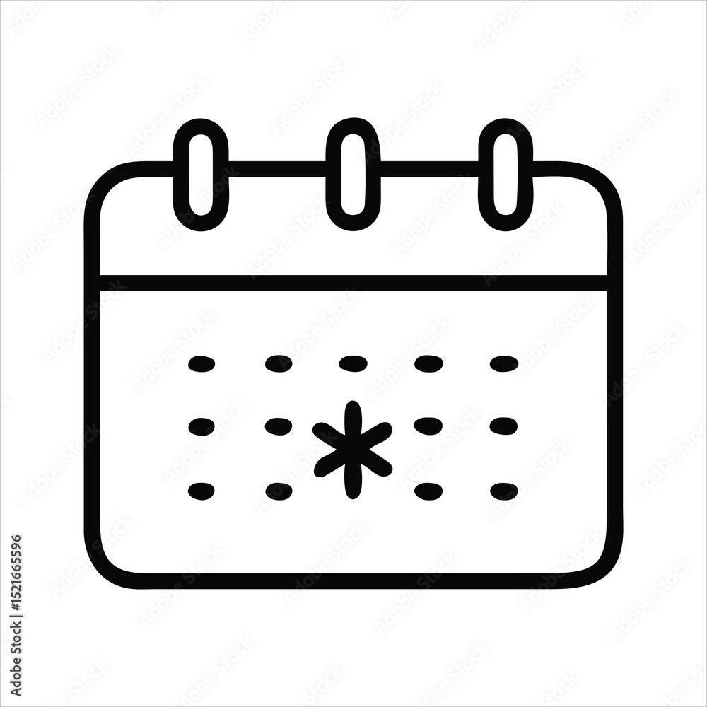 Winter Calendar Icon Black and white calendar icon Winter Calendar Icon Black and white calendar icon