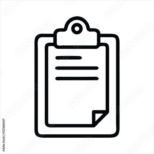 Simple Black and White Clipboard Icon simple outline