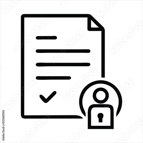 Secure Document with User Access Icon Privacy and Confidentiality Concept