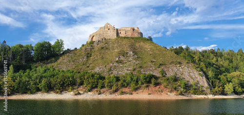 Castle in Niedzica, forest and landscape by the river