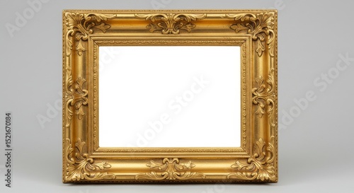 Elegant Gold Frame Mockup - A luxurious gold picture frame, perfect for showcasing artwork or . Symbolizes elegance, artistry, presentation, and classic design. Ready for your design