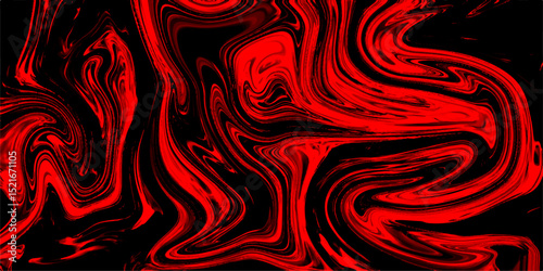 Marbleized bright effect with fluid painting, background for kitchen. Red colorful marble pattern of the blend of curves. Abstract red and black Liquid shape background. Flowing liquid oil painting
