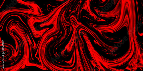 Marbleized bright effect with fluid painting, background for kitchen. Red colorful marble pattern of the blend of curves. Abstract red and black Liquid shape background. Flowing liquid oil painting