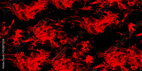 Fiery Red Abstract Background with Black Accents. Dark seamless pattern red background marble wall texture for design. Luxury cosmic red fire tails pattern grunge in dark. Crimson red blaze fire flame