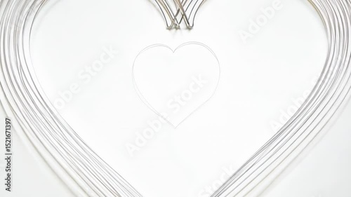 Elegant white curved ribbon lines flow gracefully creating smooth wave motion patterns against soft light gray background with minimalist aesthetic design suitable for modern presentations