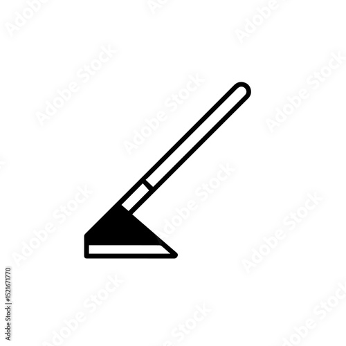Gardening tool hoe for weeding and cultivating soil. Simple hoe illustration for garden design or farming projects.  This gardening tool graphic is perfect for creating logos, labels,