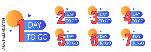 Numbered days displayed as a countdown to an upcoming event