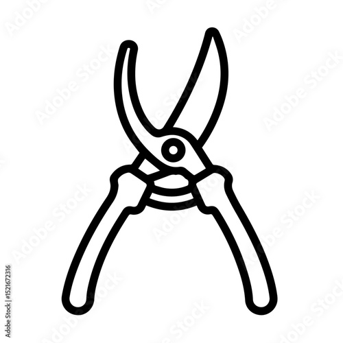 Gardening shears illustration. Sharp gardening shears for pruning branches and trimming plants.  These strong shears are perfect for landscaping and gardening projects.