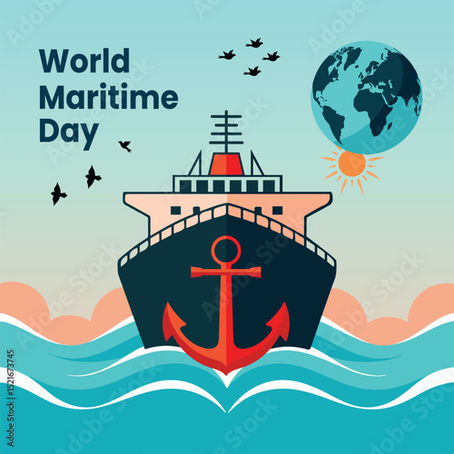 World Maritime Day Celebration square poster design